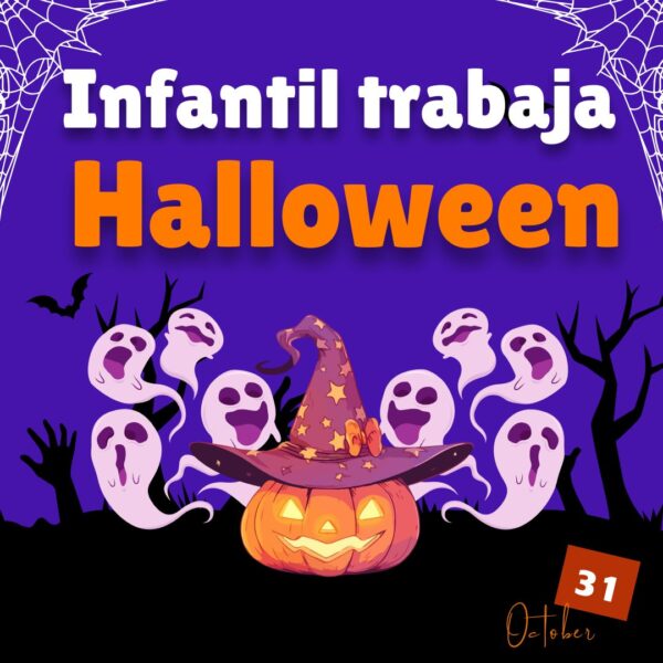 El alumnado de Infantil celebra Halloween en el entorno de nivel de inglés.